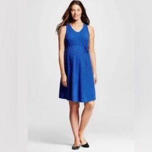Summer Maternity Liz Lange Target Blue/Black Stripe Dress